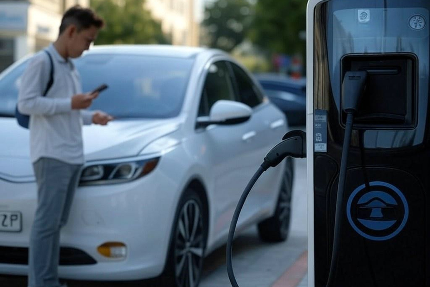 un punto de recarga de coche eléctrico