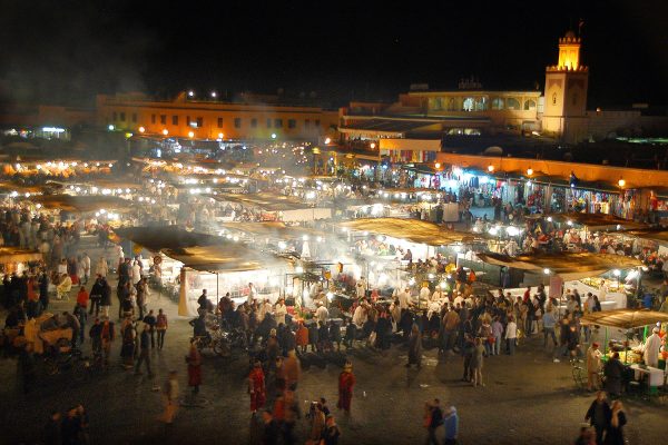 plaza Jemaa el Fna en Marrakech, Marruecos