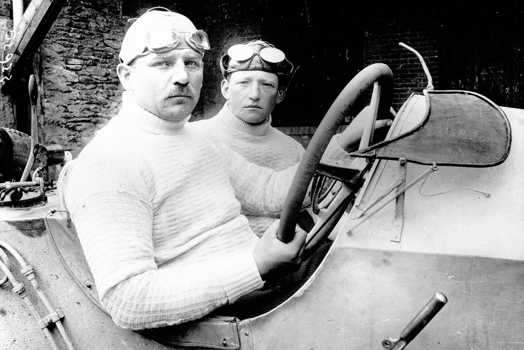 El piloto Max Sailer en el GP de Francia de 1914