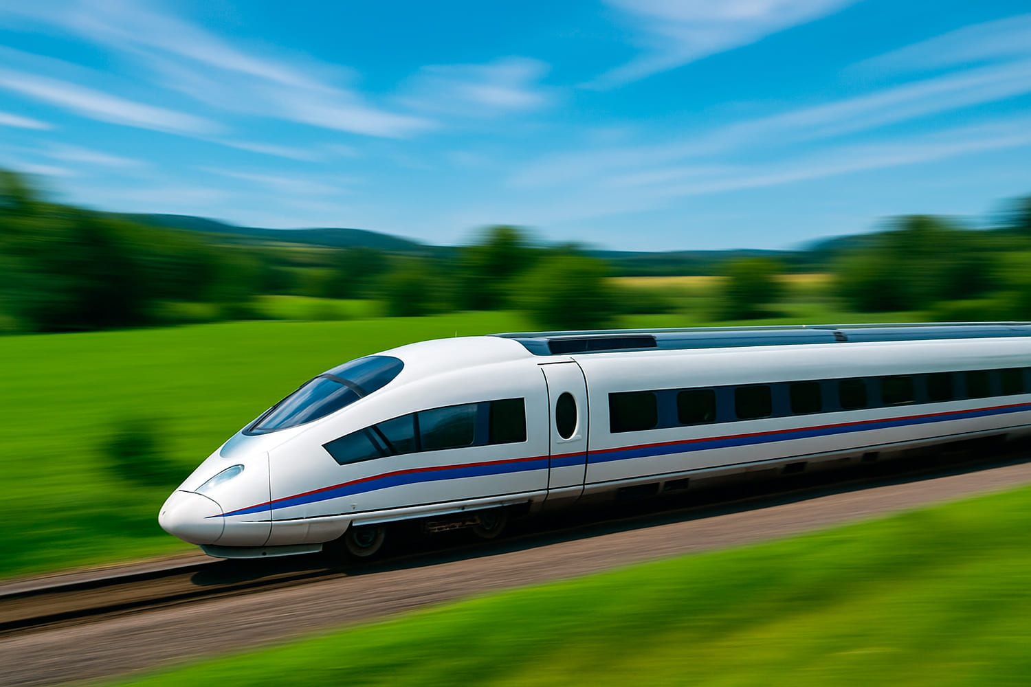 un tren de alta velocidad de color blanco